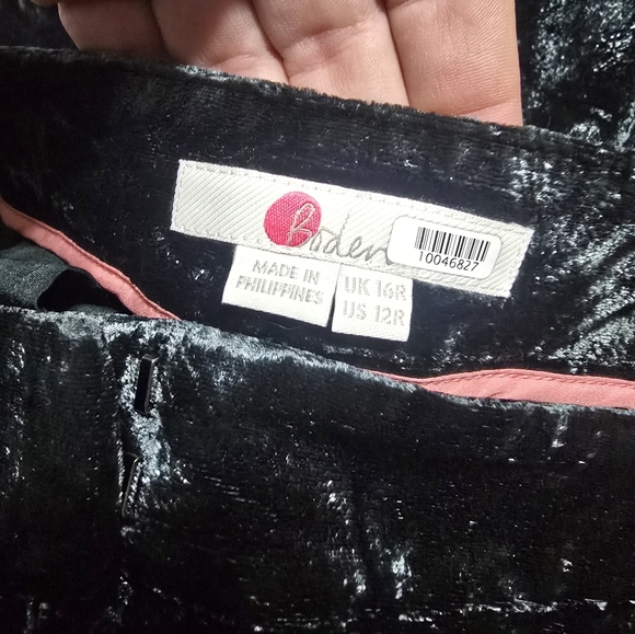 Boden Wide Leg Crushed Velvet Trousers, Dark Green, High Rise, Size 12, EUC! - Picture 12 of 12